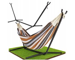 Merkloos Tweepersoonshangmat met Stalen Frame - Comfortabel en draagbaar