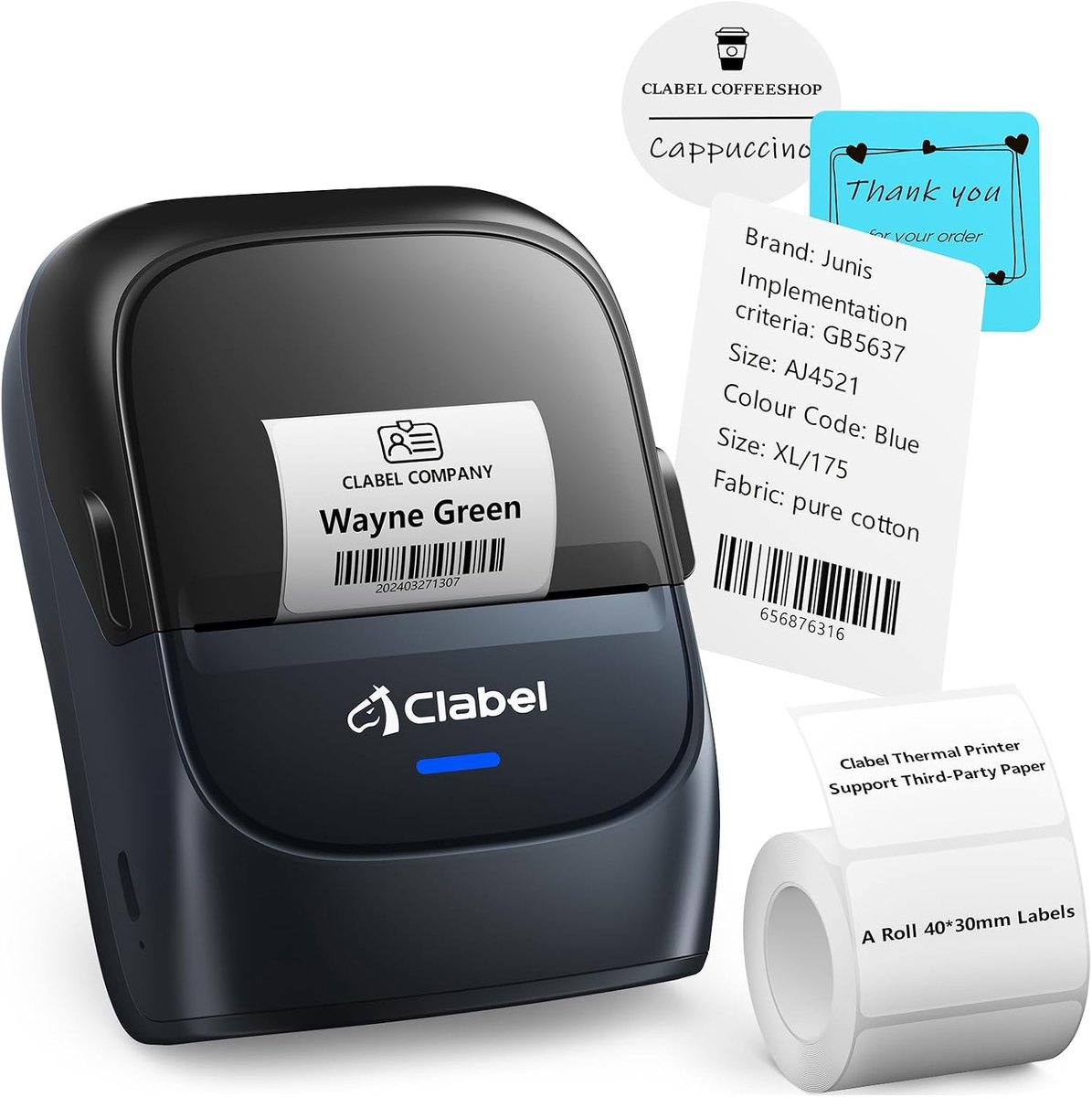 Labelprinter zelfklevend 221B - blauw - met 230 etiketten - ideaal voor thuis en kantoor - ShopVlot