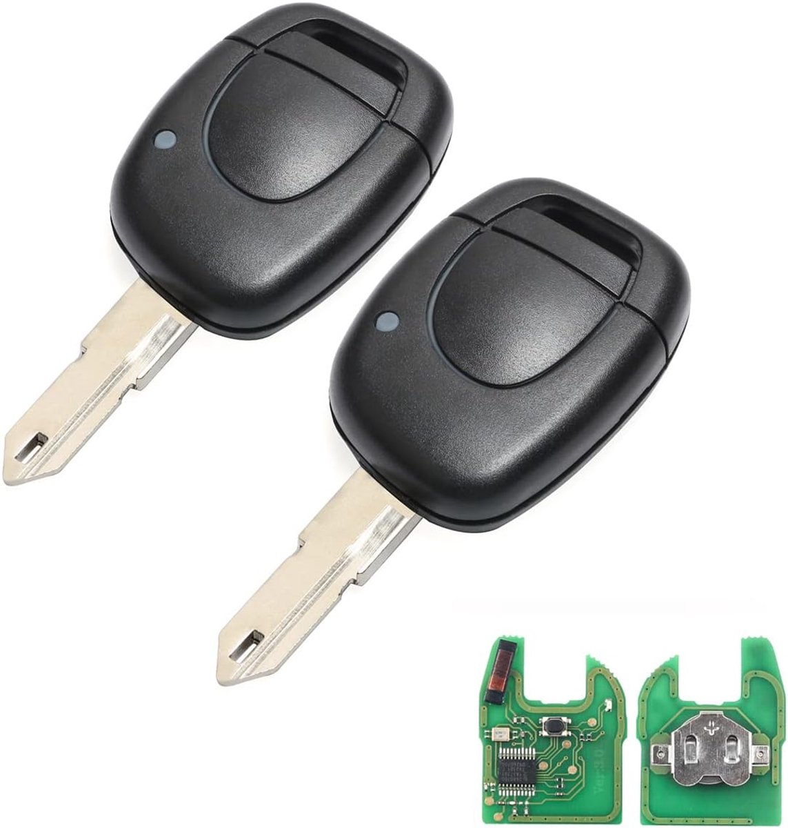 Sleutelcover voor Renault Clio 2 - Hoogwaardige ABS - 2 stuks - Perfecte vervanging voor kapotte sleutel - ShopVlot