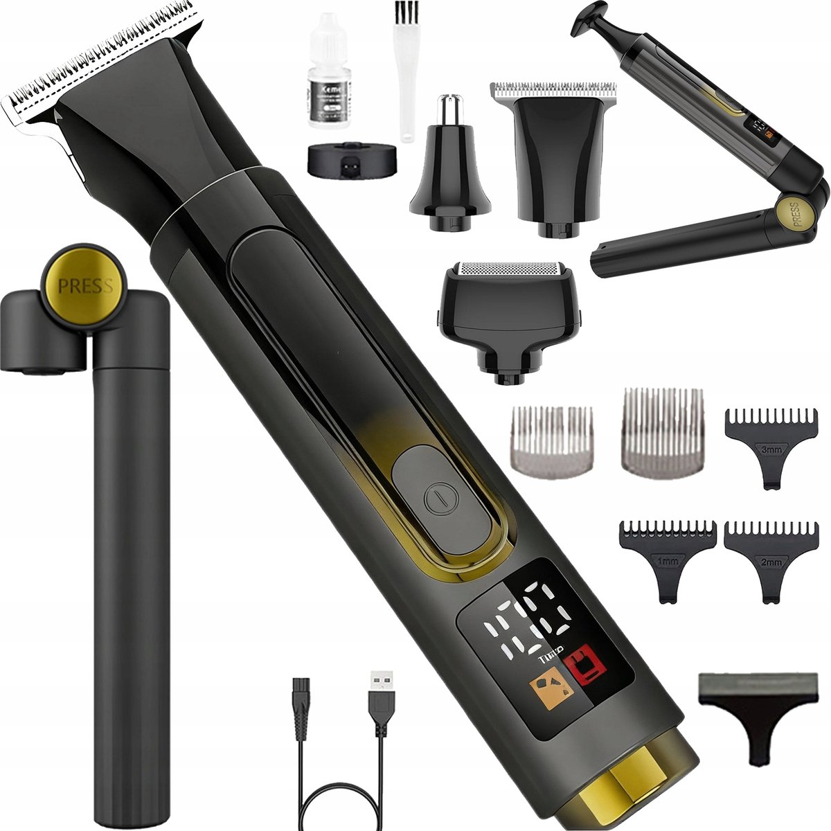 KEMEI 4-in-1 Heren Body Trimmer - Rug & Lichaam