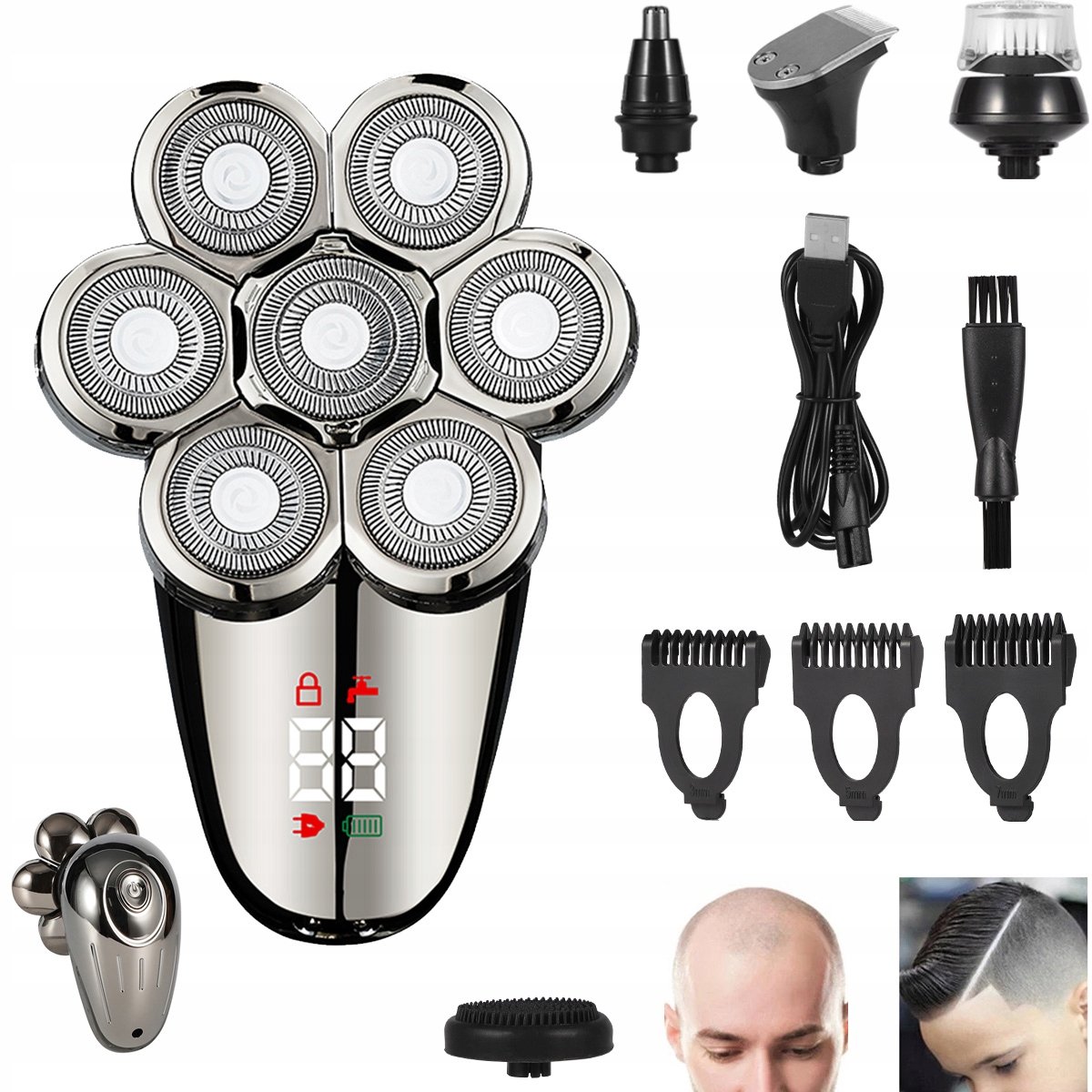 Multifunctionele scheerapparaat voor mannen met trimmer, waterdicht en USB-oplaadbaar