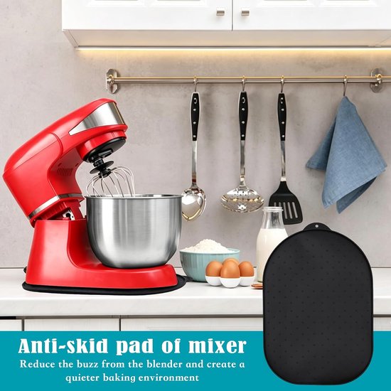 Keukenmixer Glijmat - Mixer Onderlegger - Apparaten Verplaatsen - Dubbelzijdig Ontwerp - 40 x 27 cm - Zwart — afbeelding 2