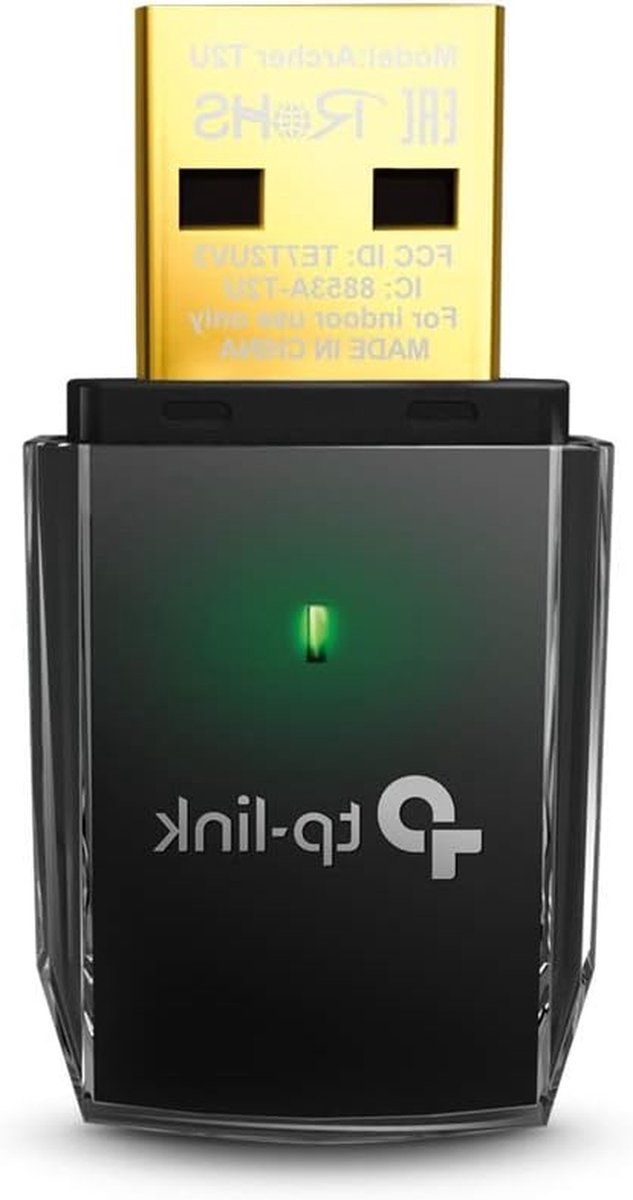 WLAN Adapter - Wifi Dongle - Snelle Internetverbinding - Dual Band AC433 - 1 Gram - Zwart