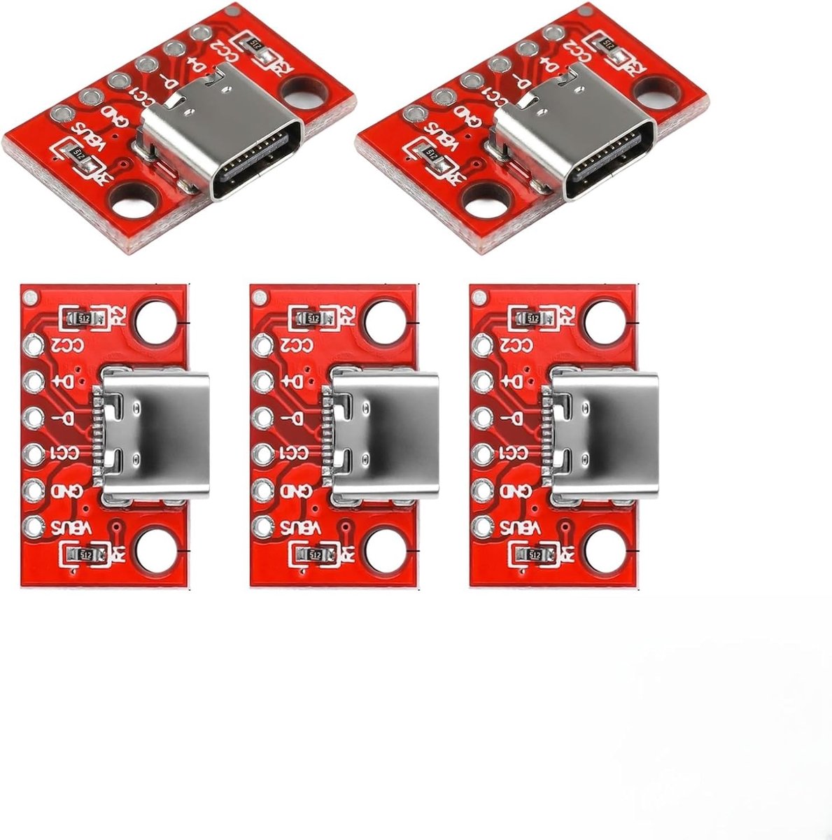 USB Type C Breakout Board 6 Pin - PCB Test Board - Voor DIY Projecten - Betrouwbare communicatie met Power Delivery - ShopVlot