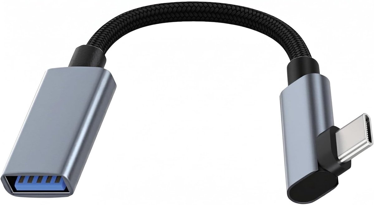 USB C naar USB A 3.0 adapter 0,3 m - 90 graden - 5Gbps - ideaal voor laptop en tablet - ShopVlot