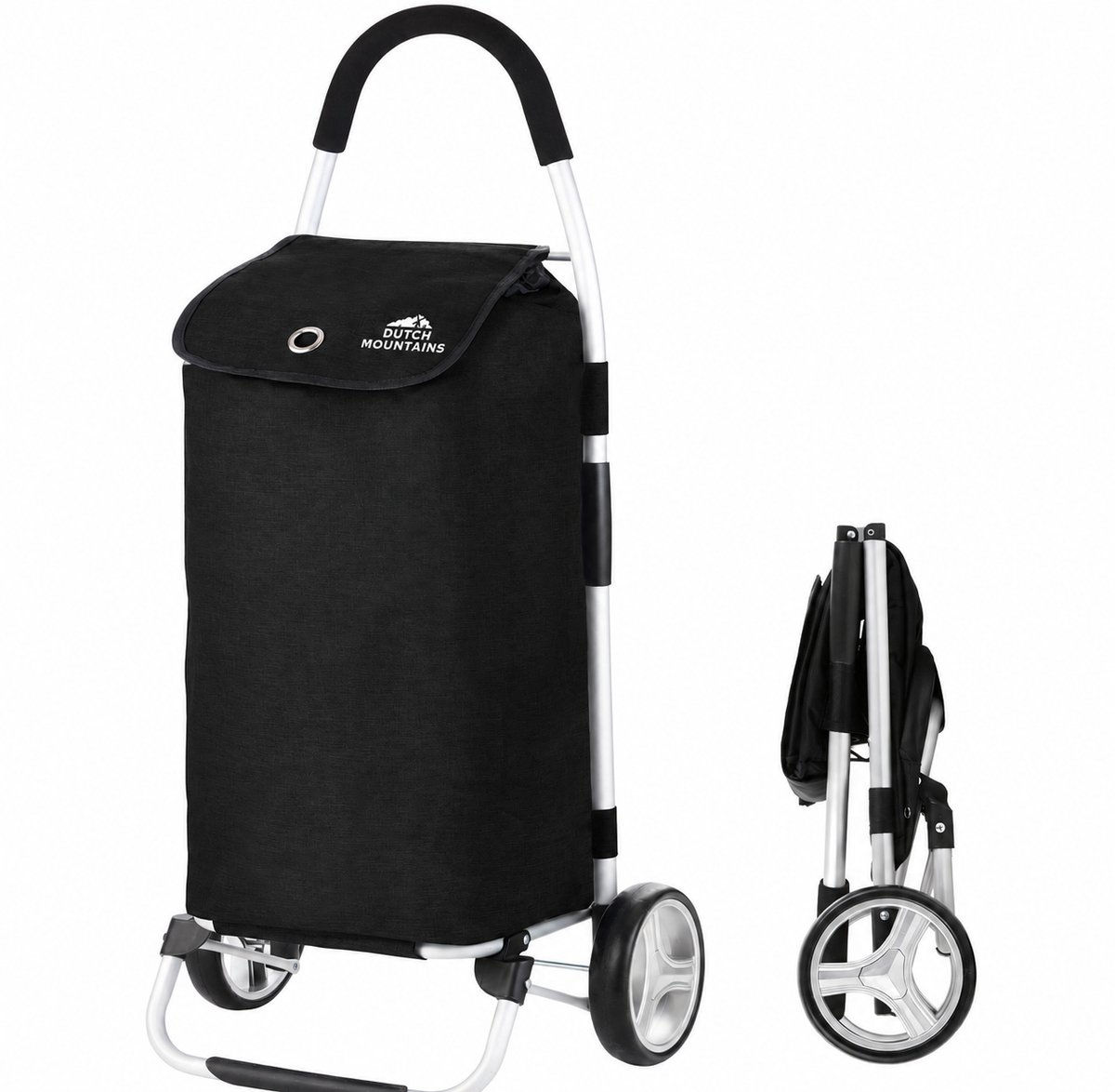 Dutch Mountains Boodschappentrolley 45 liter - Opvouwbare Boodschappenwagen - Boodschappenkar - Zwart