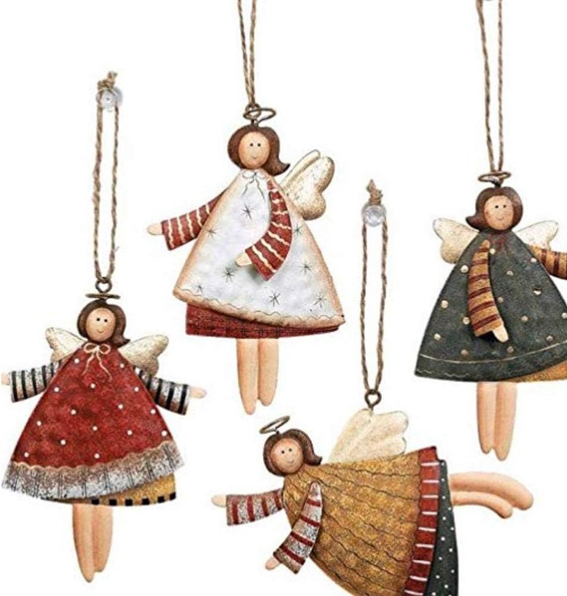 Kerst Hangdecoratie Engel Pendant 10 cm - Metaal - Sneeuwvlokpatroon - Perfect voor kerstbomen - ShopVlot