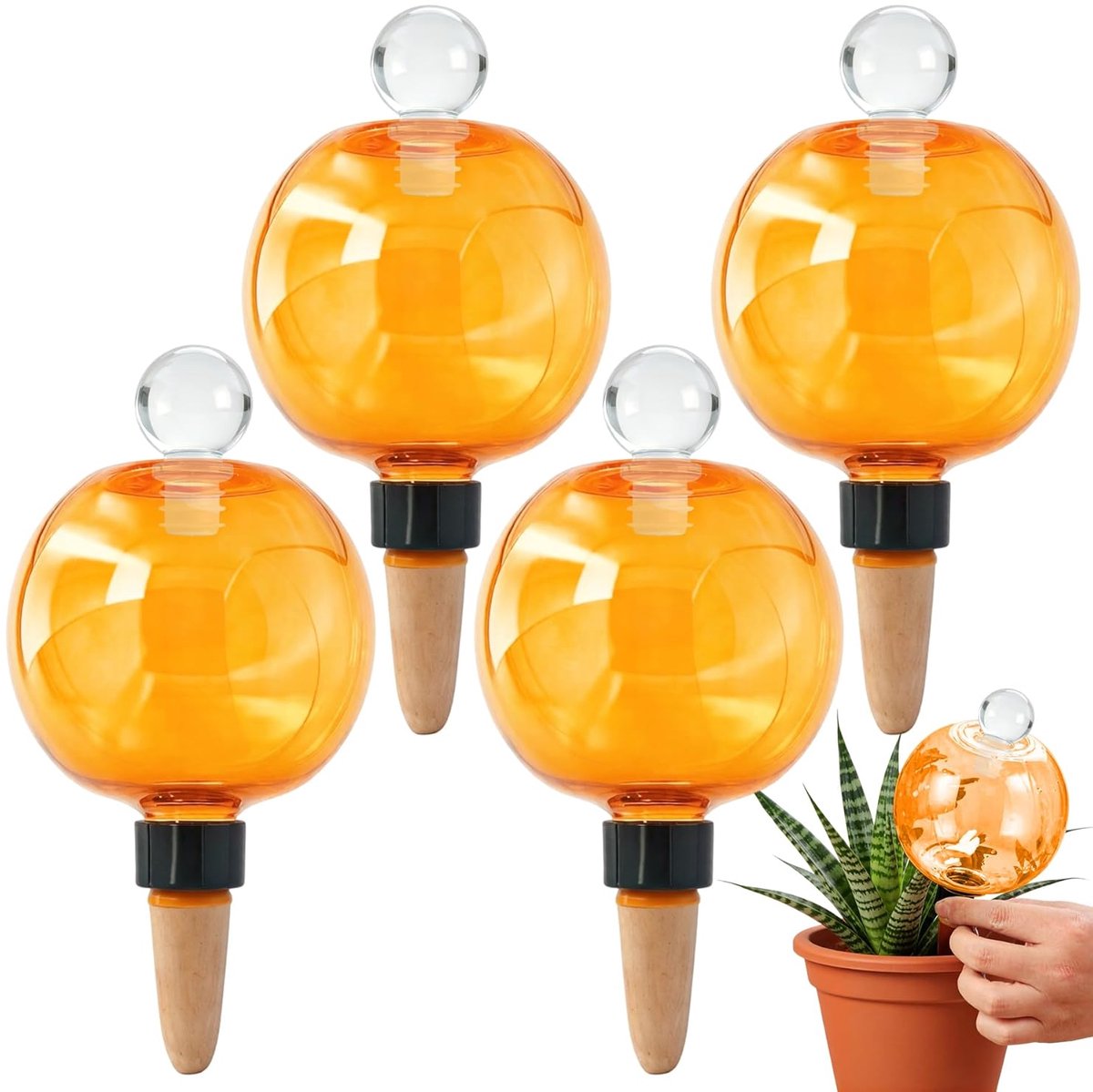 Irrigatieballen 500 ml - Oranje - Automatische waterbal - Tot 10 dagen vocht voor planten - ShopVlot