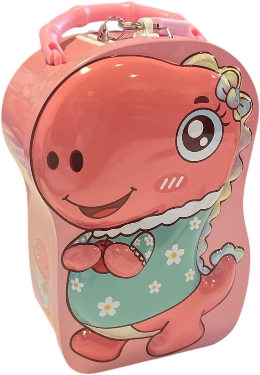 Spaarpot met slot - Dinosaurus baby roze - Veilig sparen - Leuke design voor kinderen - ShopVlot