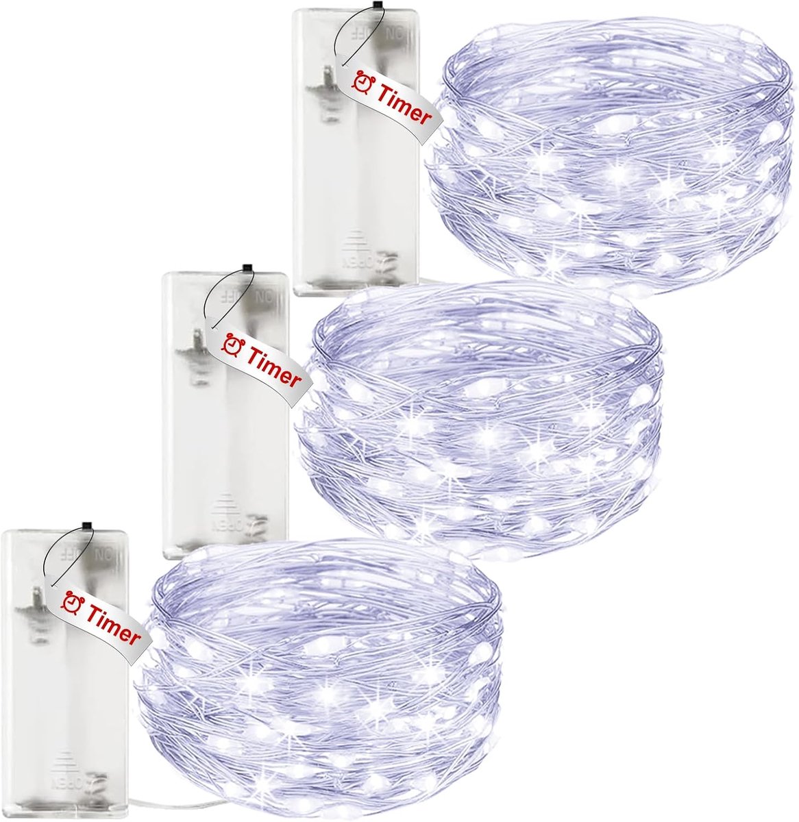 LED Sfeerlampen - 3 m 30 LED Koperdraad - Met Timer - Ideaal voor Kerst en Feestjes - ShopVlot
