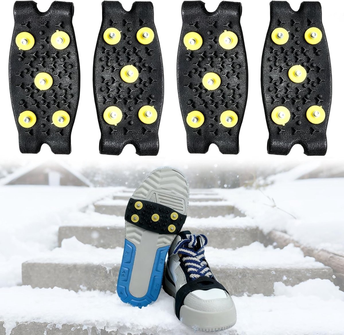 Schoen spikes - 2 paar - elastisch TPE - sterke grip op ijs en sneeuw - ShopVlot