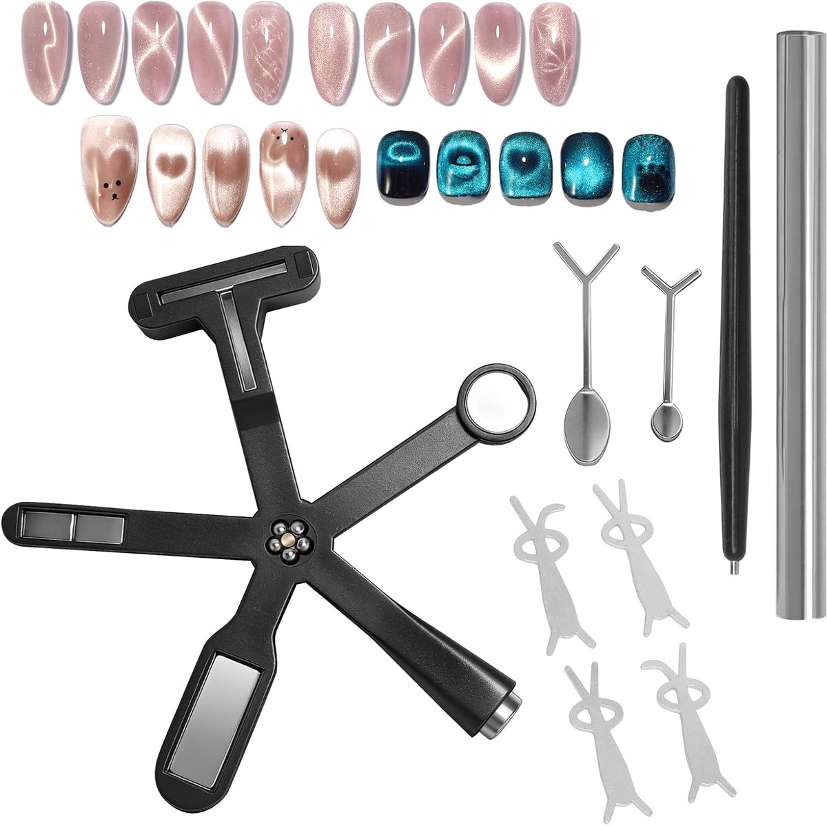 Cat Eye Magnet Set 9-delig - Sterke magneten - Multifunctionele nagelmagnet - Voor perfecte cat eye effecten - ShopVlot