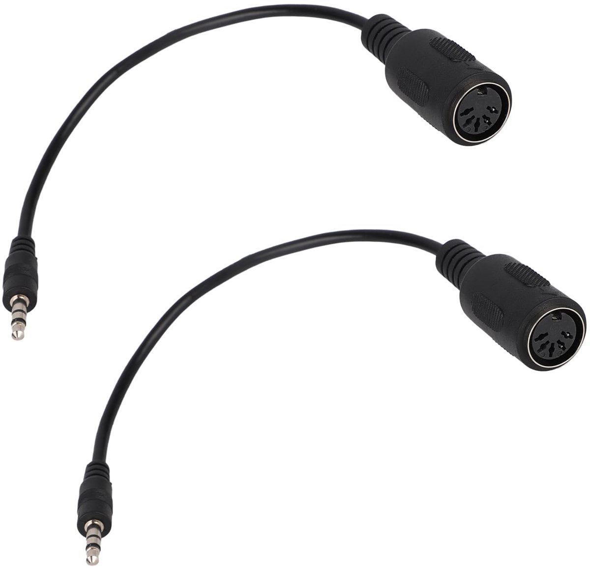 MIDI naar 3.5mm adapter 2-stuks - 15cm kabel - flexibel PVC - ideaal voor keyboards en synths - ShopVlot