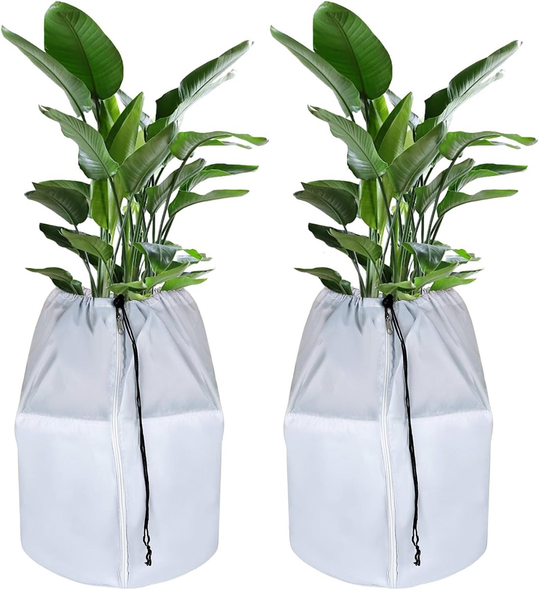 Thermische potbescherming 70 x 65 cm - grijs - met rits en trekkoord - bescherming voor planten in de winter - ShopVlot