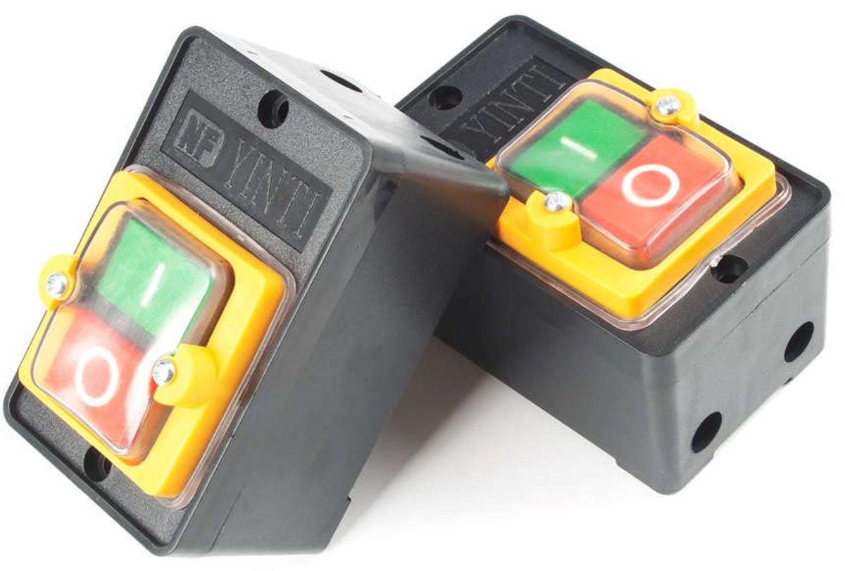 Drukknop schakelaar 10A 220V - Waterdicht - Eenvoudige bediening - Ideaal voor machines - ShopVlot
