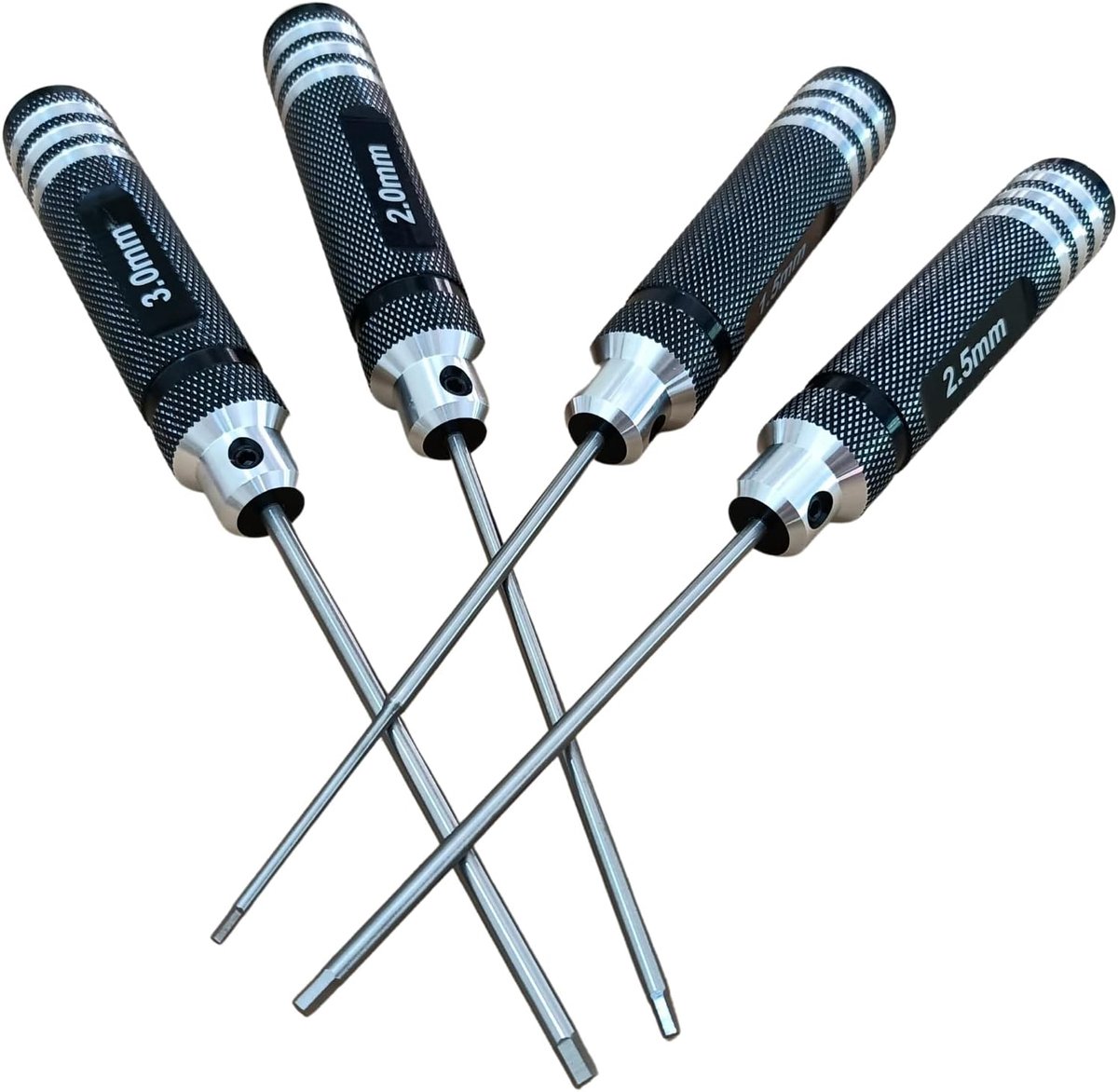 Hex schroevendraaierset 1.5mm-3mm - staal - 4 maten - ideaal voor RC voertuigen - ShopVlot