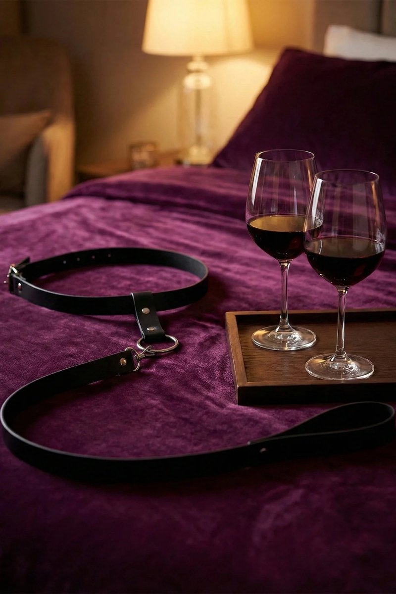 Zwarte Kunstleren Choker Halsband - Handgemaakt Accessoire in Standaardmaat