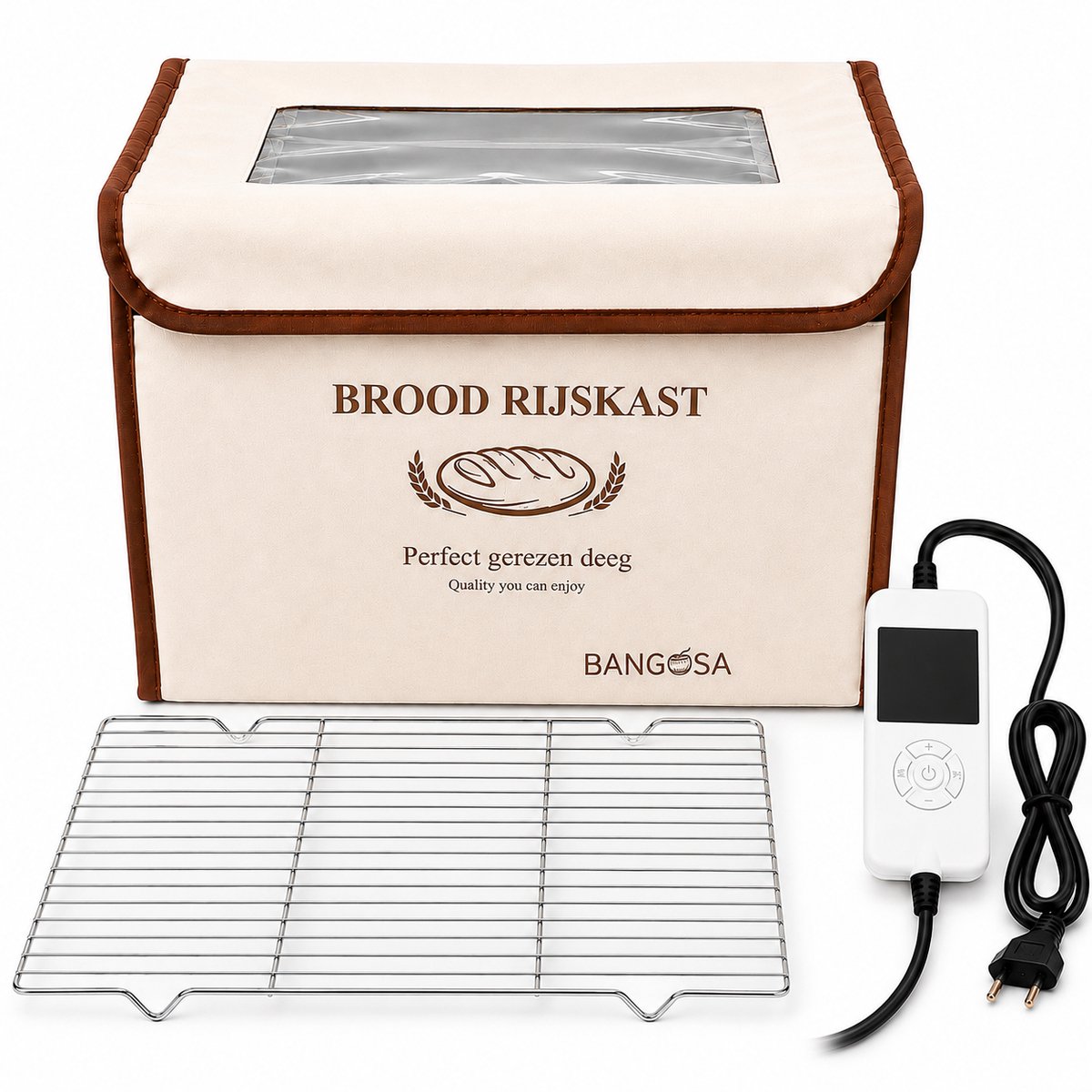 Bangosa Rijskast voor Brood – Elektrische Broodrijskast met Timer – Opvouwbare Fermentatiebox voor Zuurdesem, Brooddeeg en Yoghurt
