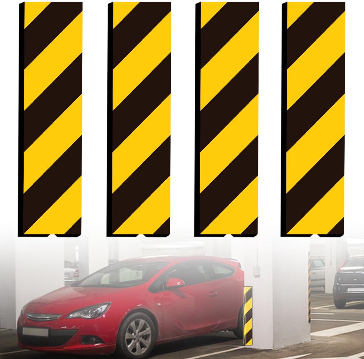 Garage randbeschermers 40 x 10 x 1,5 cm - EVA foam - zelfklevend - voorkomt schade aan muren - ShopVlot