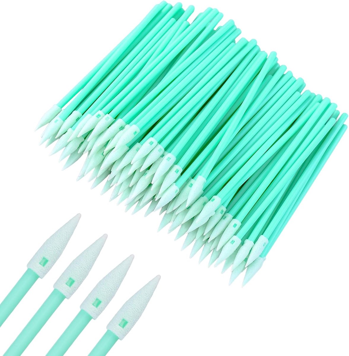 Wattenstaafjes 100 stuks - Groen katoen - Double layer cleaning wipes - Voor precisie micro-reiniging - ShopVlot