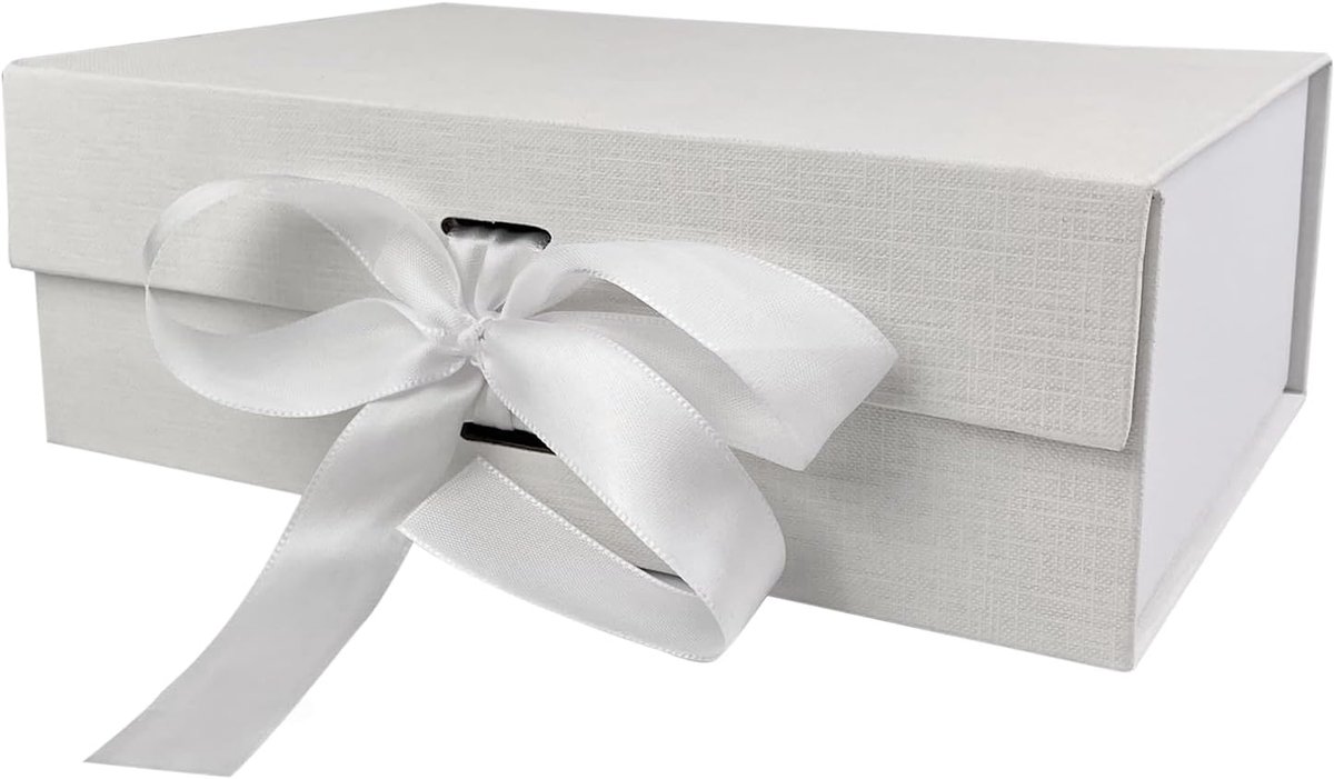 opvouwbare geschenkdoos wit - luxe uitstraling - compact formaat - ideaal voor cadeauverpakking - ShopVlot