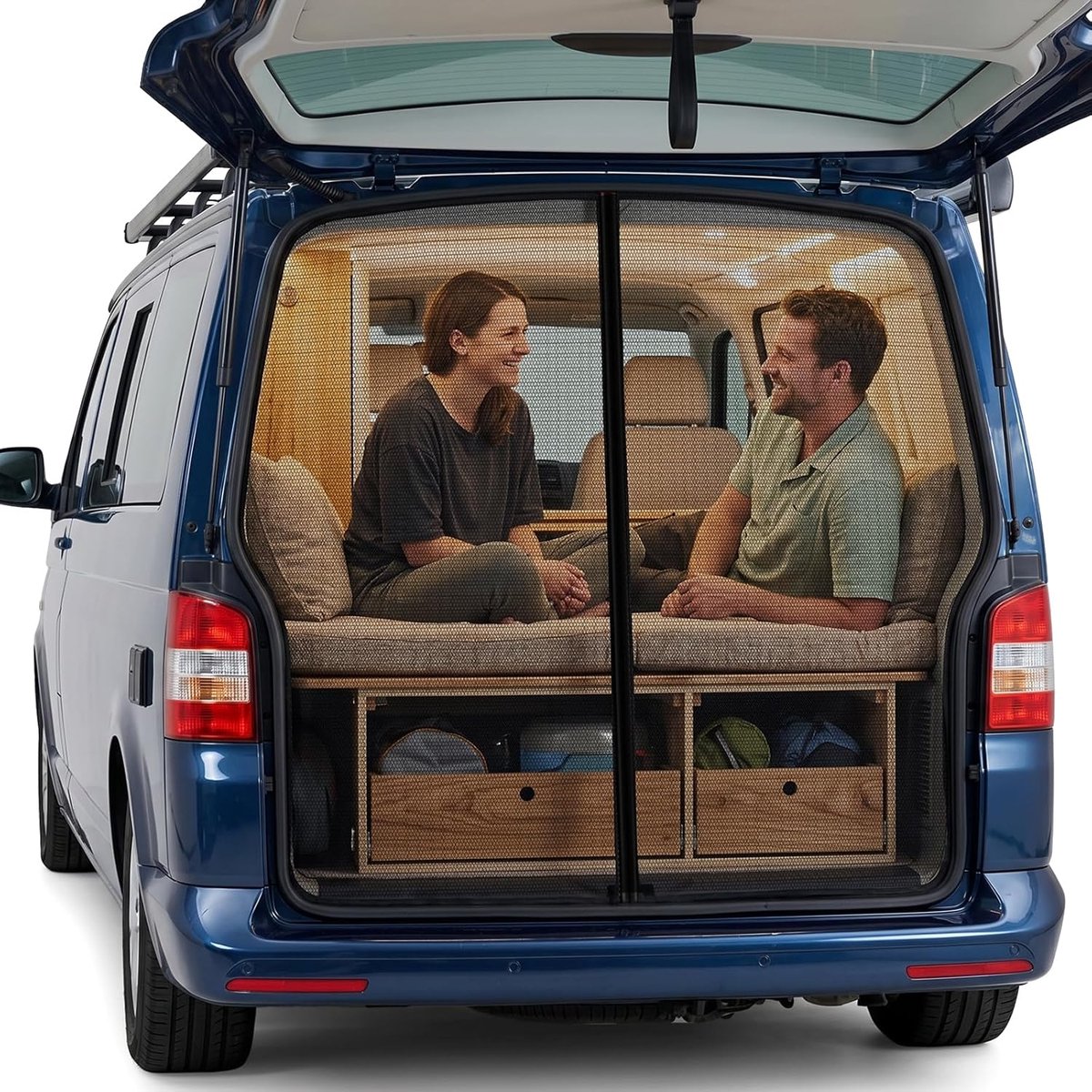 Magnetisch muggennet voor VW T5/T6 - Vliegengaas 146 x 155 cm - Eenvoudige montage - Bescherming tegen insecten - ShopVlot