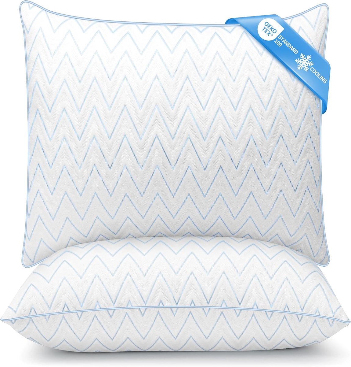 Hoofdkussen 65 x 65 cm - Zacht en ademend - Vulling 70% 7D en 30% 1,33D-polyester - Ideaal voor alle slaapposities - ShopVlot