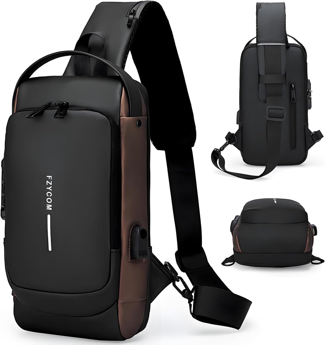 Sling Bag waterdichte schoudertas - zwart - multifunctioneel - ideaal voor dagelijkse benodigdheden - ShopVlot