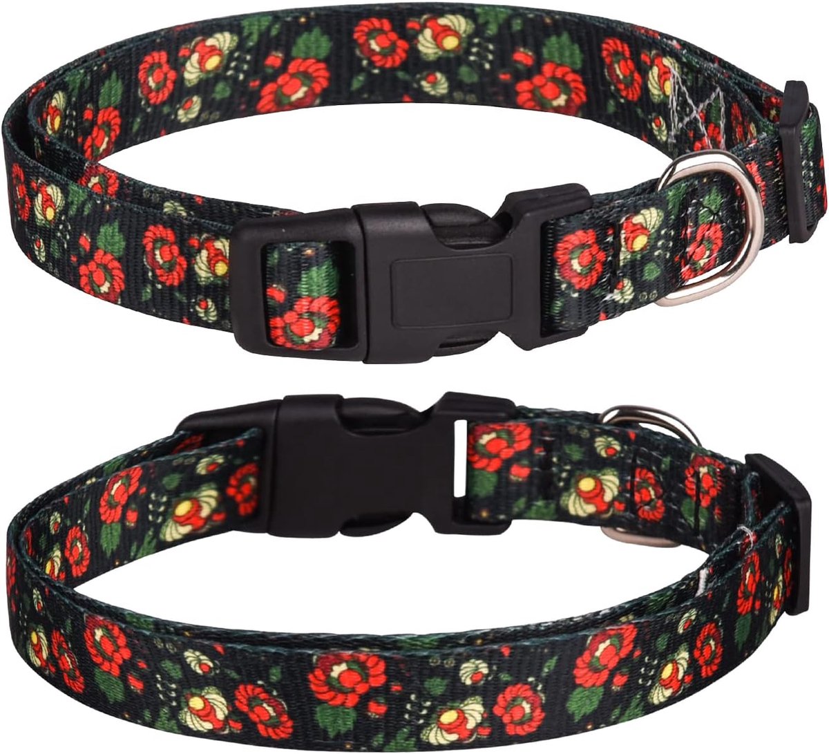 Hondenhalsband voor kleine en grote honden - verstelbaar - schattige bloemen - comfortabel voor dagelijks gebruik - ShopVlot