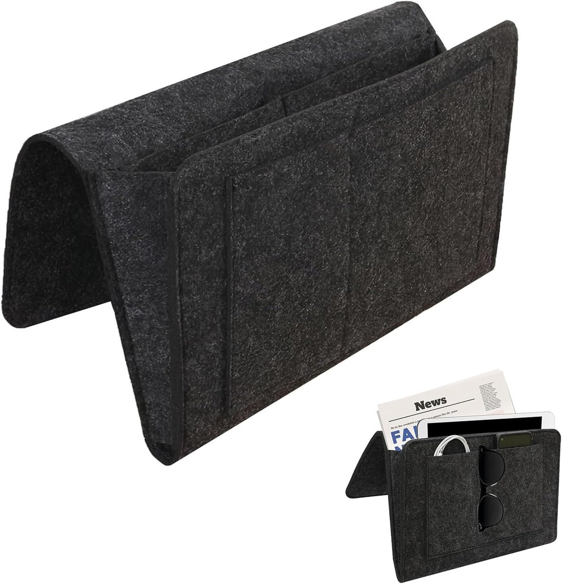 Bed organiser 27x20 cm - Vilt - Hangend met meerdere compartimenten - Ideaal voor slaapkamer of studentenkamer - ShopVlot