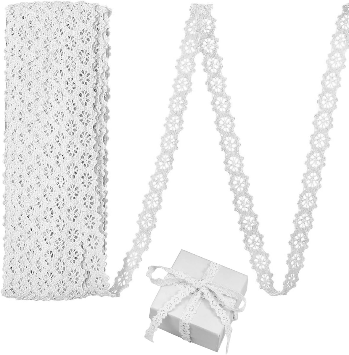 Lace Ribbon 15 yard - Crème Kleur - Vintage Motief - Ideaal voor Decoratie - ShopVlot