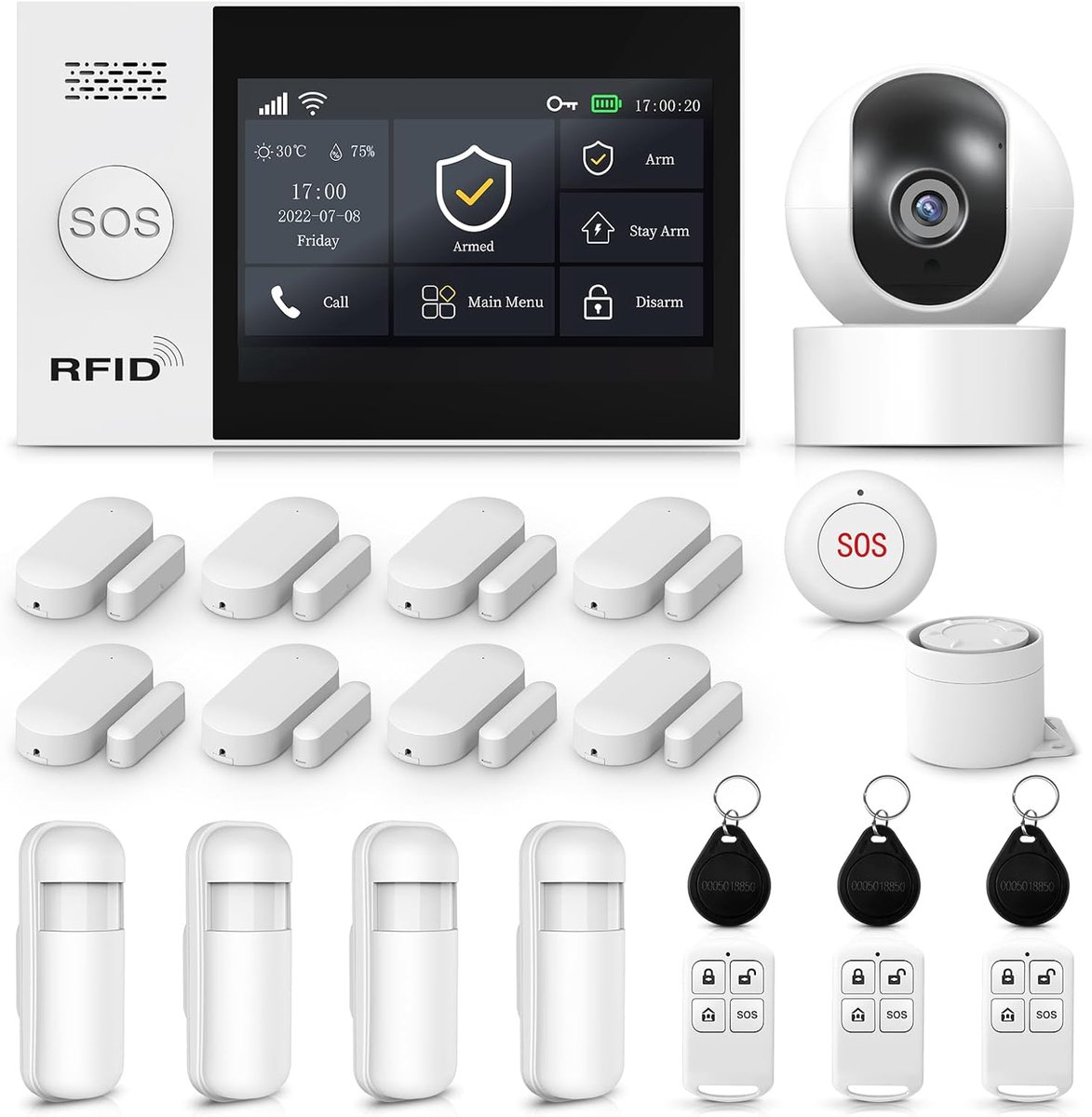 LWOHSI Home Alarm System, WiFi/4G Home Security System with Camera, Expandable Door and Window Sensors, Motion - ShopVlot