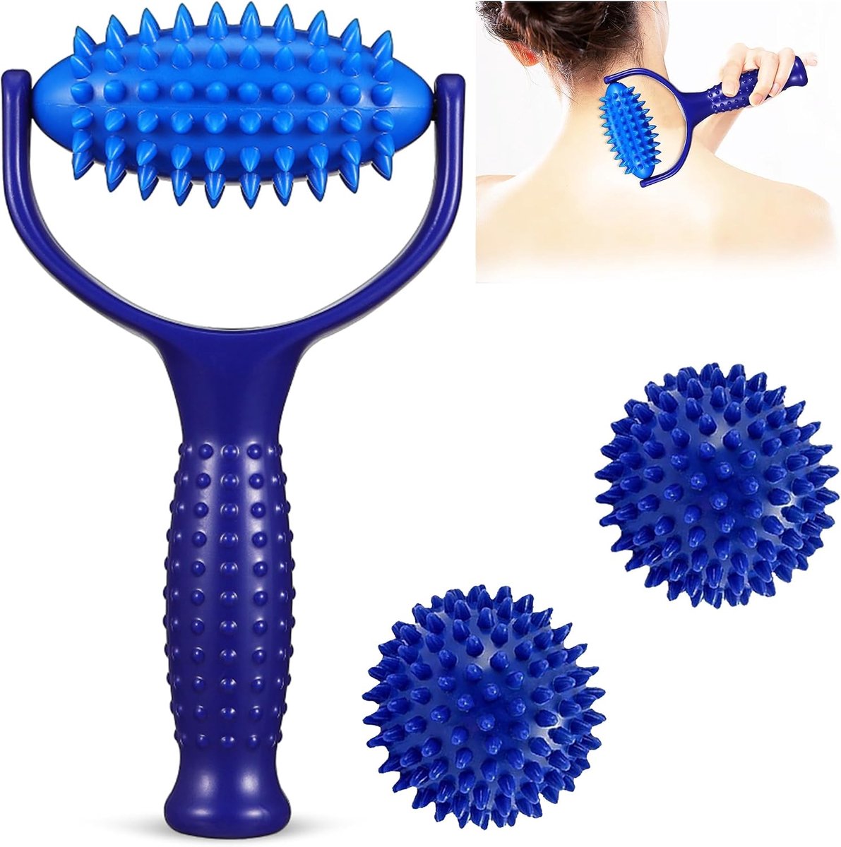 Pack of 3 Massage Balls, Massage Roller with Studs, Massage Balls, Fascia Ball, Premium Hedgehog Ball, Foot Massage - ShopVlot