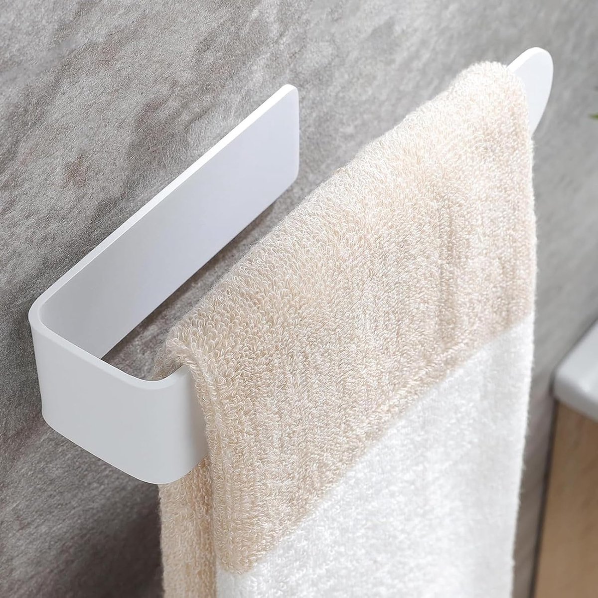 2pcs Self Adhesive Hand Towel Holder, Bathroom Towel Rack Stick on Wall, Acrylic Glue Towel Bar for Bathroom, Kitchen - ShopVlot