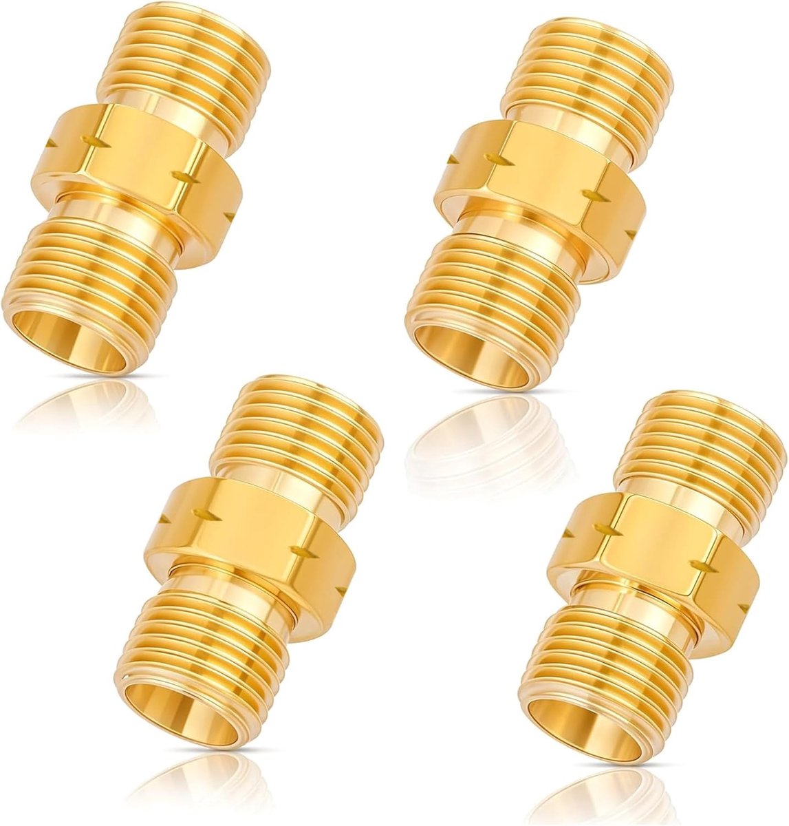 4pcs Brass Gas Hose Connector Double Nipple DN8, 1/4 Inch AG Left Double Nipple Coupling Propane Acetylene Gas Hose - ShopVlot