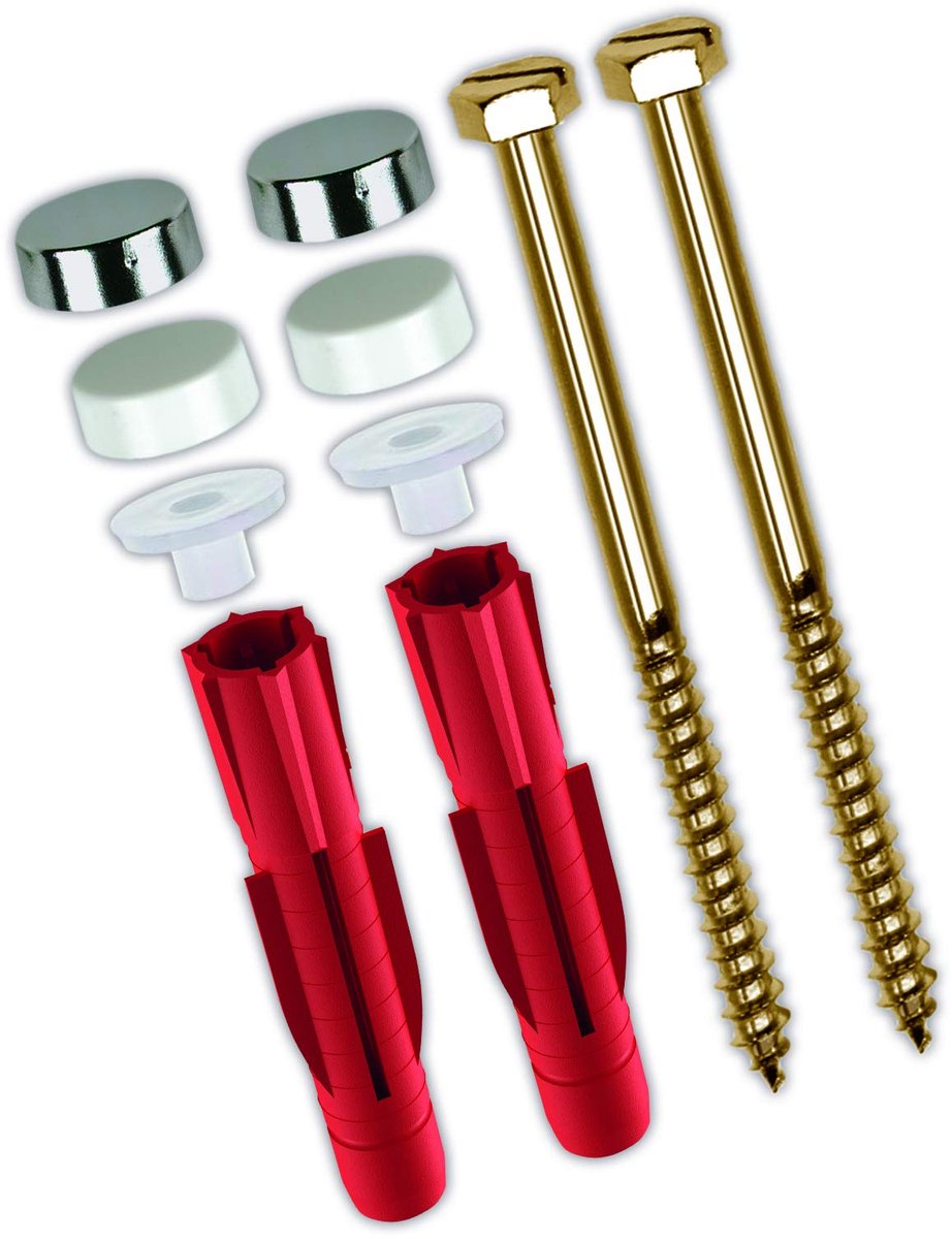 Staande wc-bevestiging toilet - universele pluggen Tri 8x51 mm - messing zeskantschroef 6,0 x 85 mm - ShopVlot