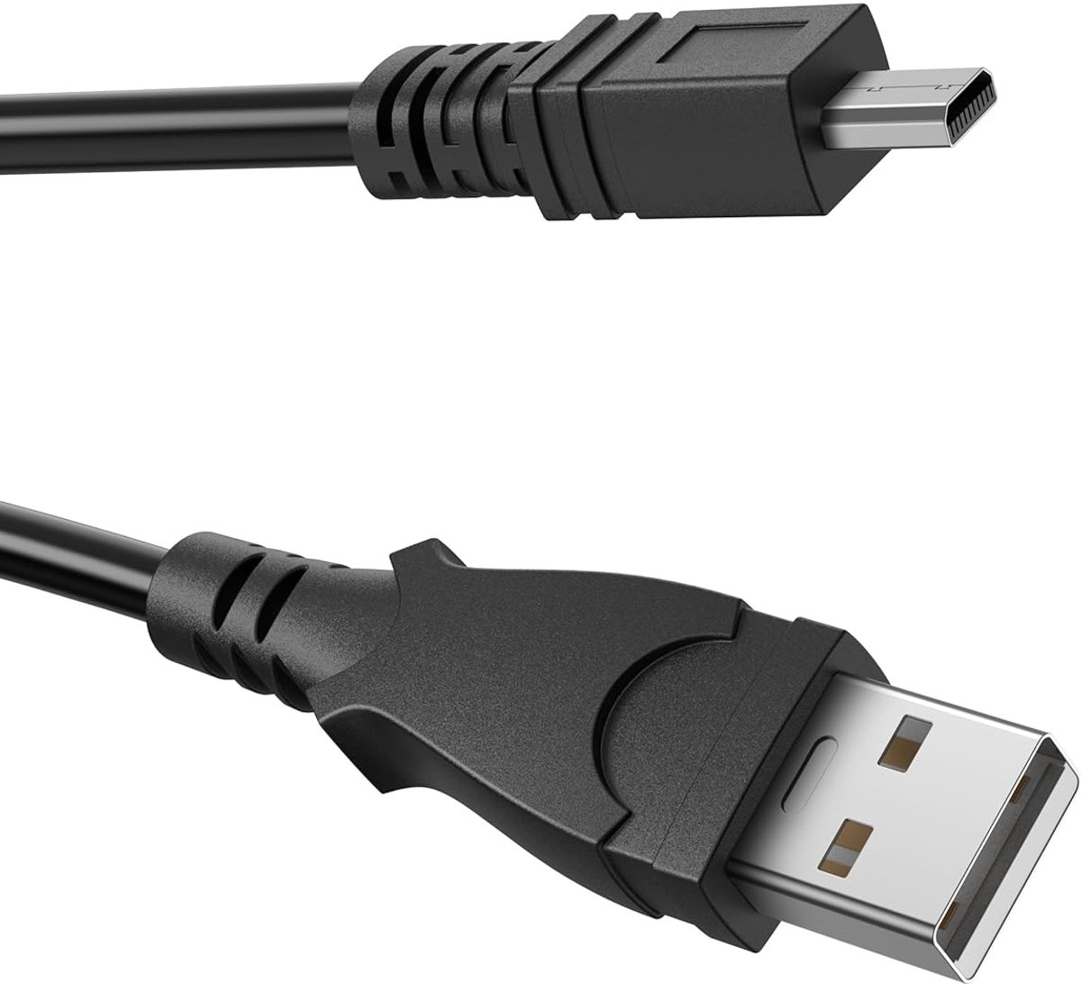 USB-kabel 1m - zwart - compatibel met Nikon Coolpix 2100/2200/3100/3200/4200/5200/8400/8800 - ShopVlot