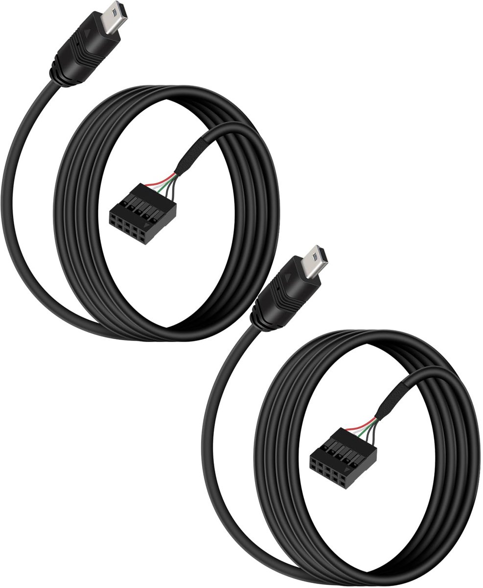 10-polige USB-header-adapterkabel - mini-USB-stekker - 90 graden bus - stabiele signaaloverdracht - ShopVlot