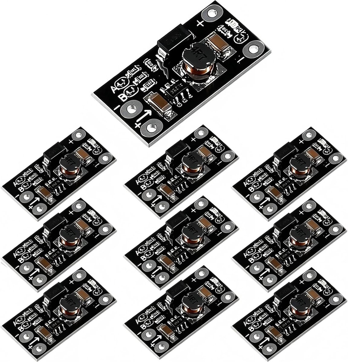 DC-DC Boost Converter 10pcs - Mini Step Up Module - Instelbare spanning 5V/8V/9V/12V - Ideaal voor lithiumbatterijen - ShopVlot