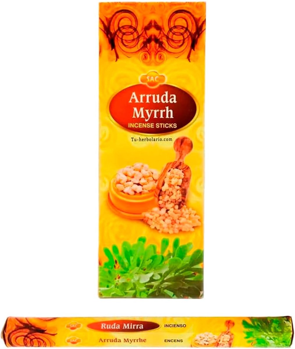 Wierooksticks set - Ruta & Myrrh - hexagonale tubes - geniet van een rustgevende sfeer - ShopVlot