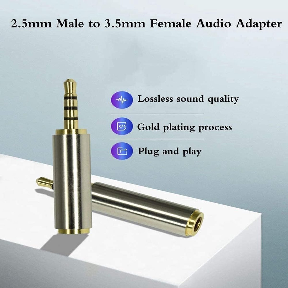 Audio adapter 2.5mm naar 3.5mm - gold plated - stereo/mono - perfect voor muziek tijdens workouts - ShopVlot