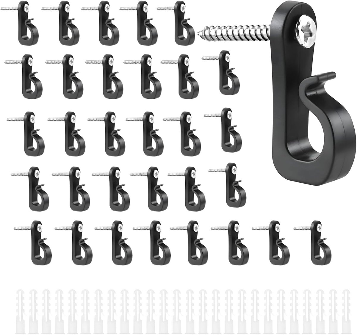 Q haken 45 stuks - roestvrij staal - schroefhaken - ideaal voor kerstverlichting - ShopVlot