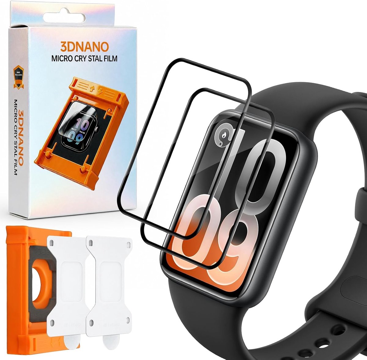 Beschermfolie voor Xiaomi Smart Band 10 Pro - 3D PAMM displayfolie - anti-bubbels - volledige dekking - ShopVlot