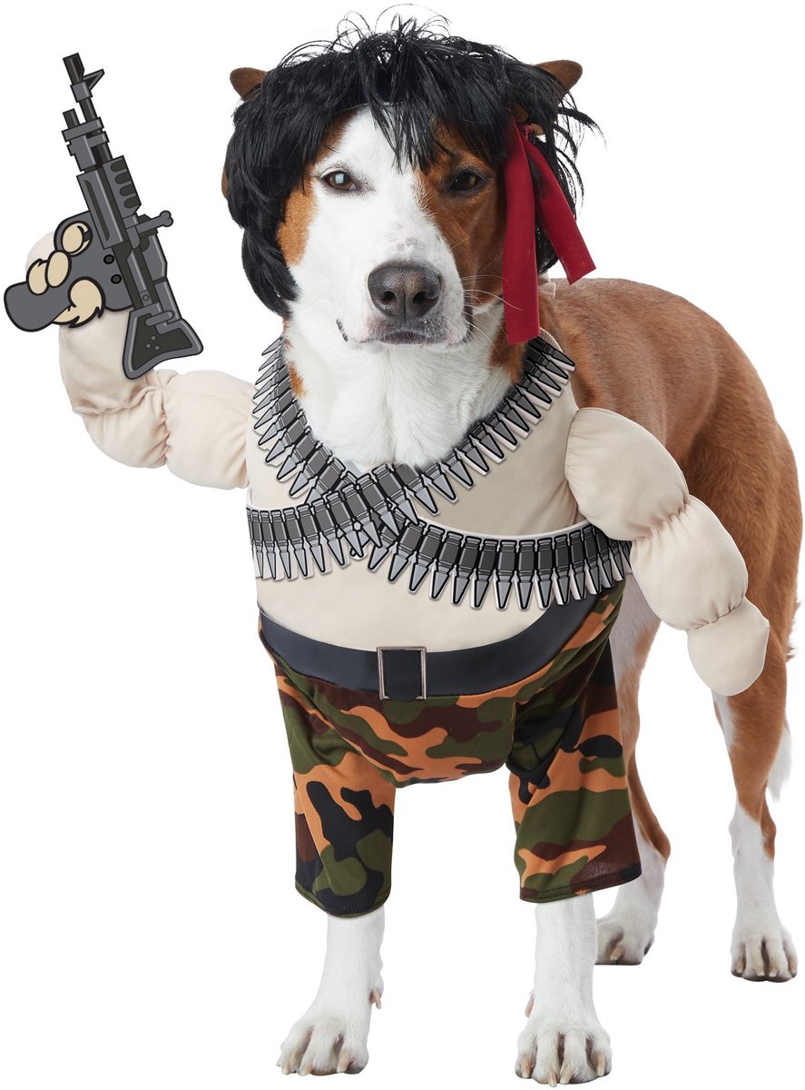 Rambo kostuum voor honden