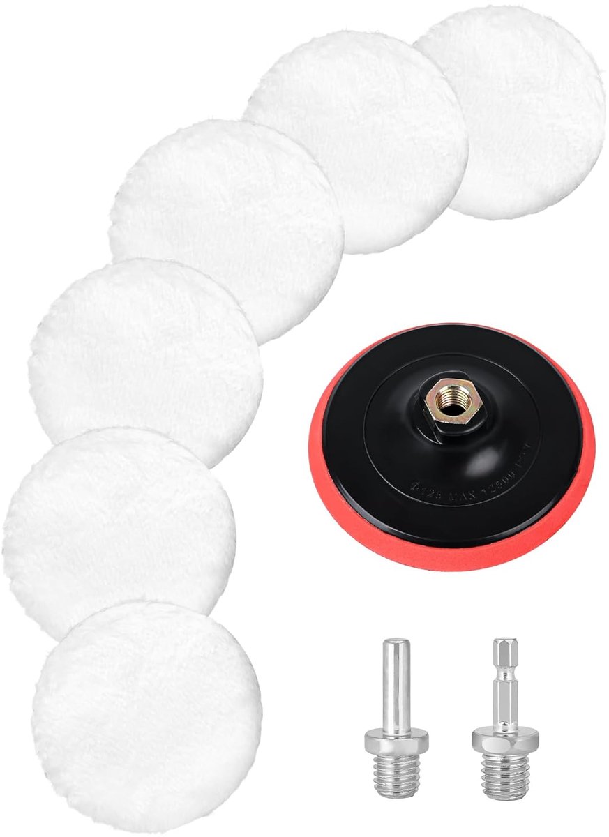 Polijstschijf 125mm - Wol pads - Inclusief schroeven - Geschikt voor diverse gereedschappen - ShopVlot