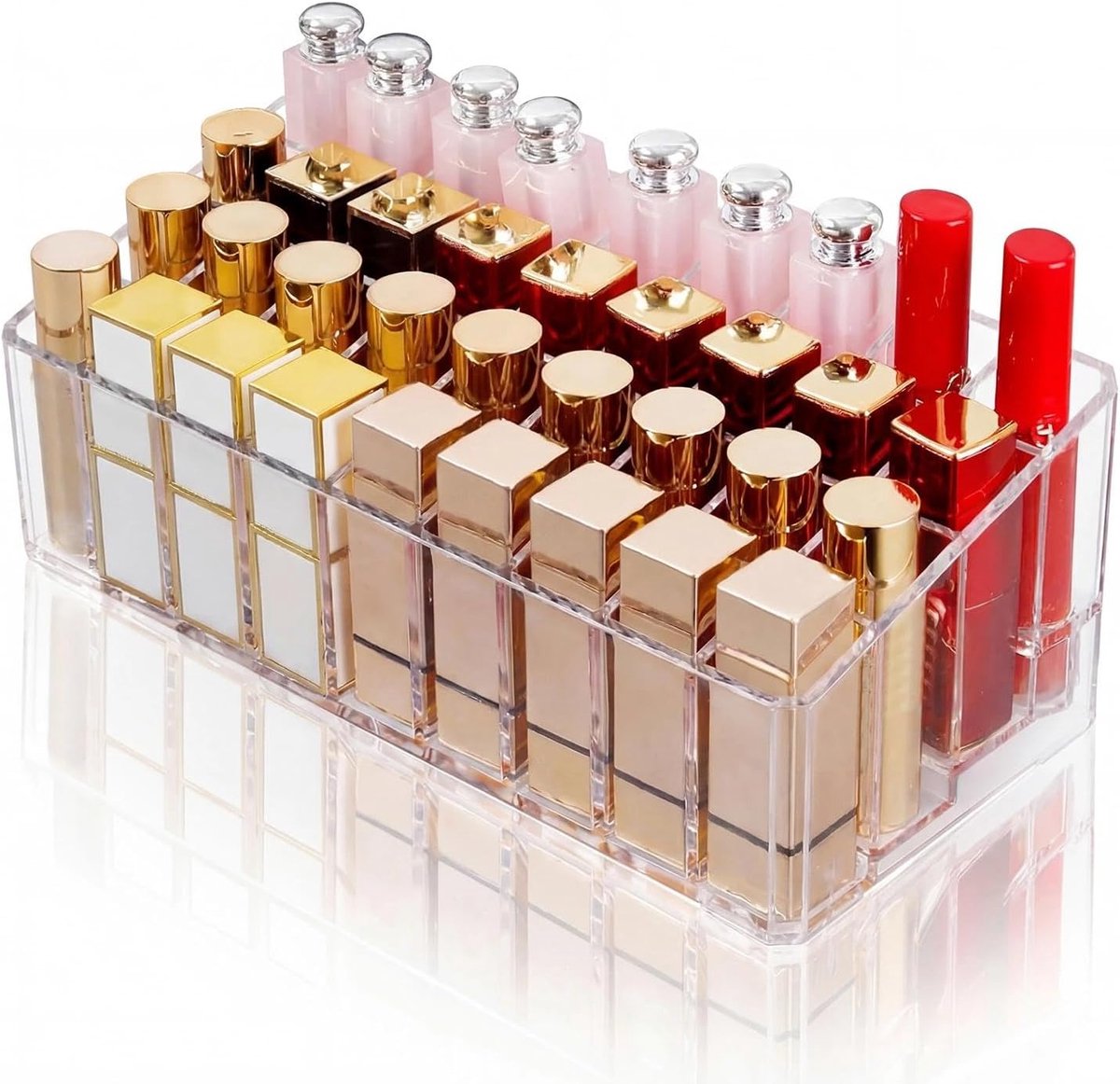 Lipstick organizer 36 compartimenten - acryl houder - transparant design - stijlvolle opbergoplossing - ShopVlot