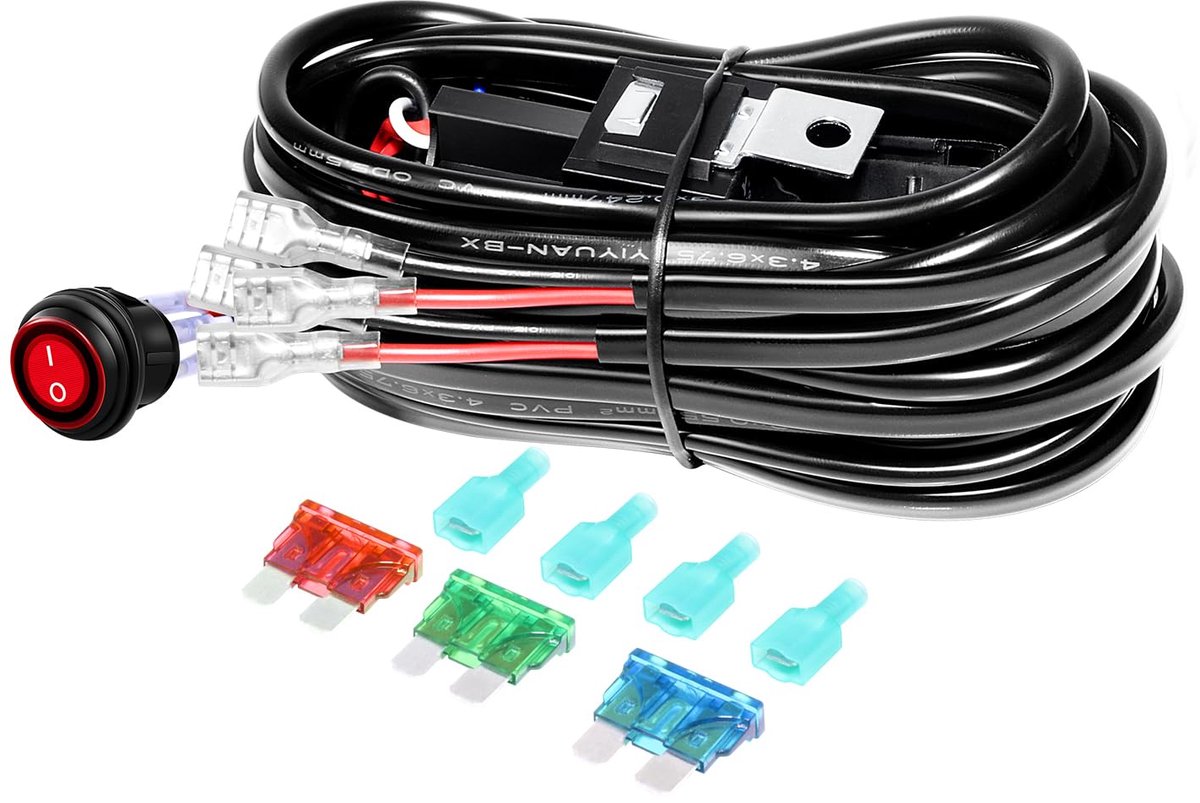 LED werklampbalk 12V - bedradingsset 18AWG - voor 2 lampen - eenvoudig te installeren - ShopVlot