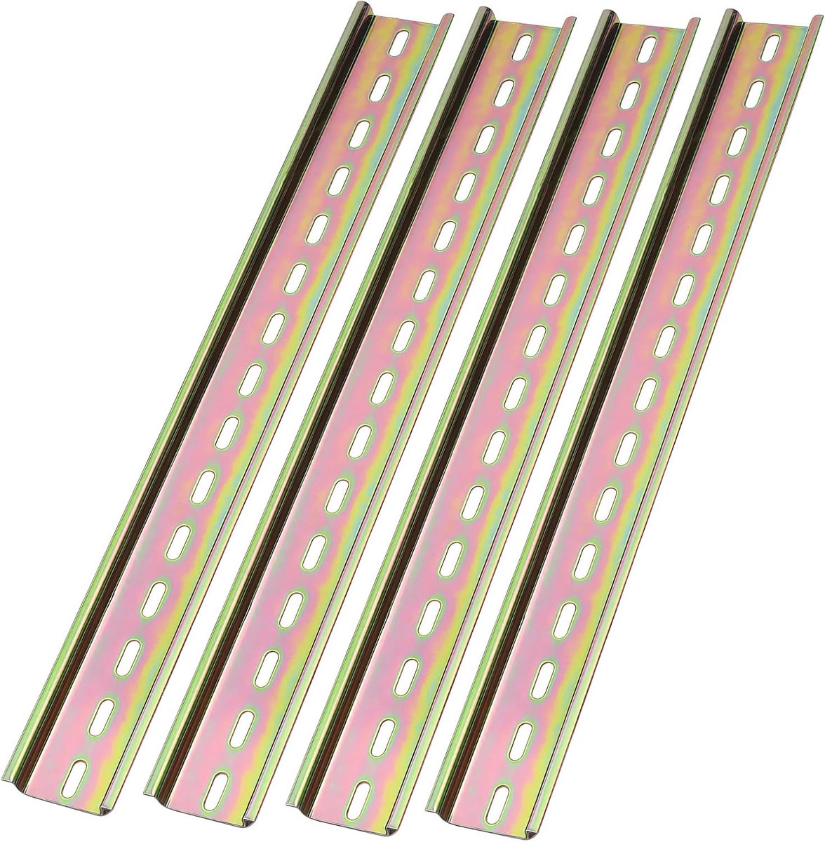 DIN-hutrail draagrail 300 x 35 mm - metaal - 4,2 mm gatbreedte - ideaal voor verdeelkasten - ShopVlot