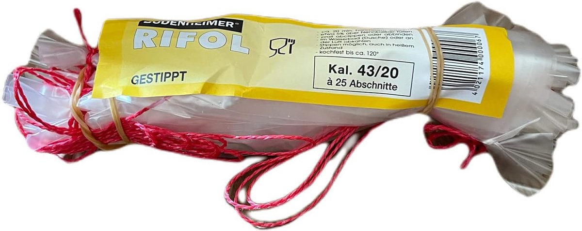 Sterildarm 43/20 - kunstmatig - met stippen - perfect voor het koken en vullen van worst - ShopVlot