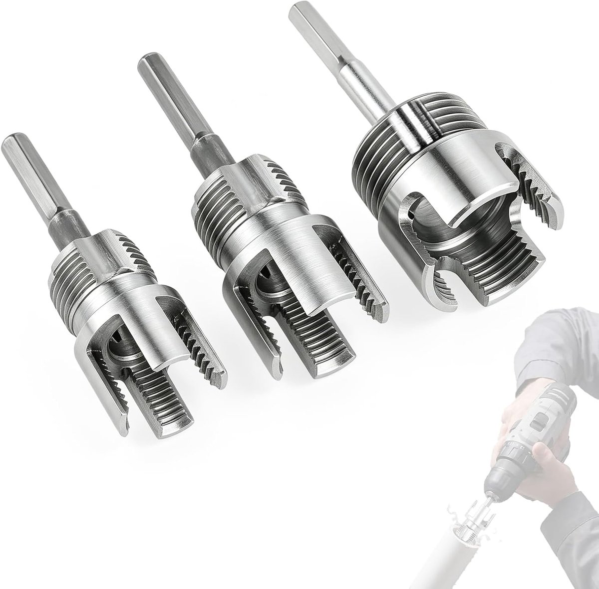 Slangtaptapset 1/2 inch, 3/4 inch, 1 inch - hoogwaardig koolstofstaal - geschikt voor PVC, PP, PE buizen - ShopVlot